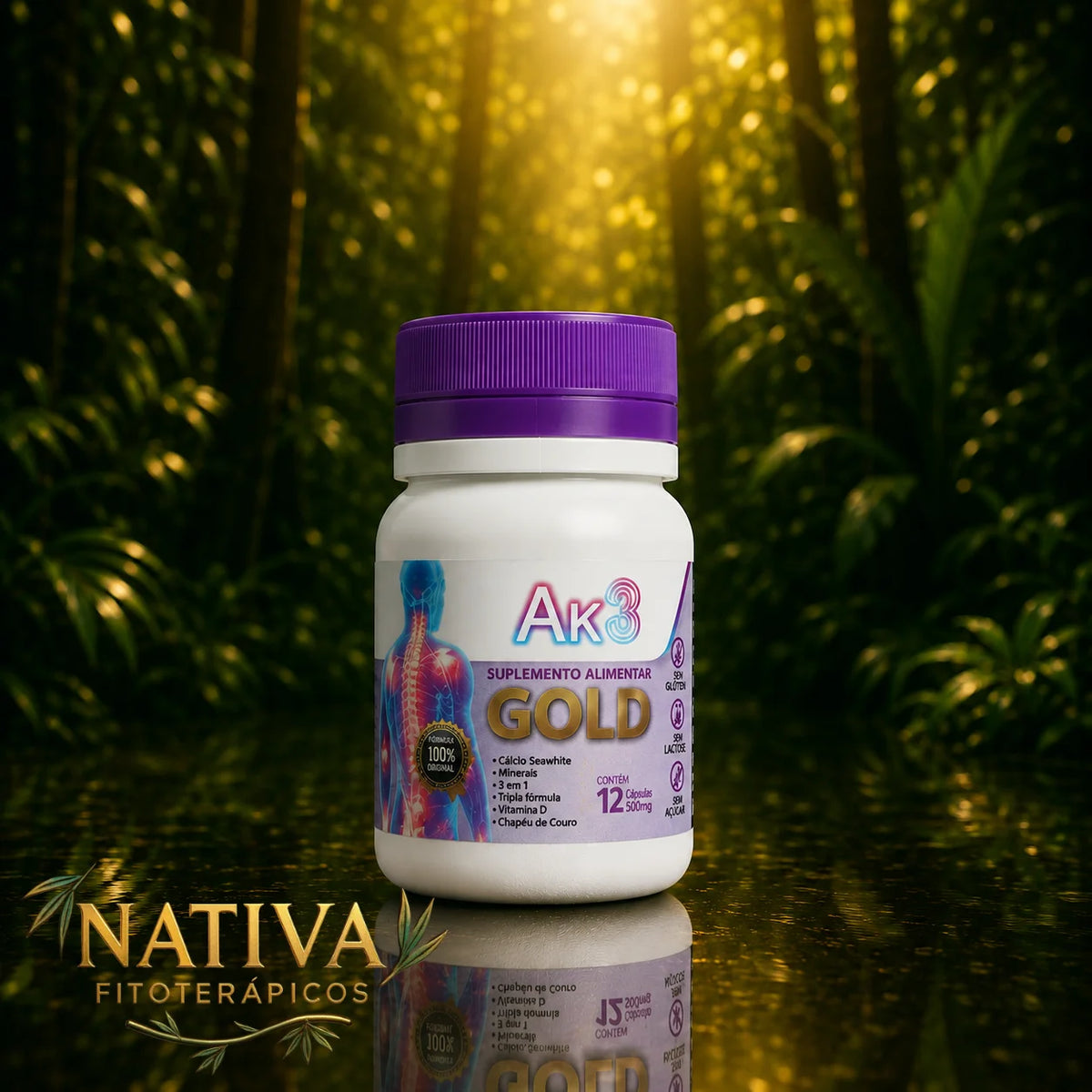 AK3 Gold Extra Forte Suplemento Alimentar 12 Capsulas